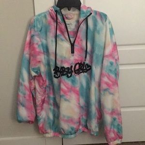 This jacket is from rue 21 it is a small and it is a tie-dye jacket